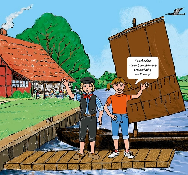 Hinnerk und Greta begrüßen die Kinder Bild Hinnerk und Greta begrüßen die Kinder © Landkreis Osterholz