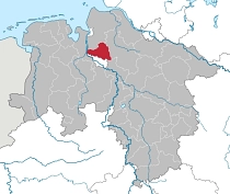 Lage des Landkreises Osterholz in Niedersachsen&nbsp;&copy;&nbsp;Wikipedia
