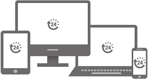 Online-Services mit Endgeräten Auswahl an Endgeräten, mit denen Online-Services in Anspruch genommen werden können © Landkreis Osterholz