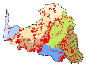 Siedlungsstruktur und Naturraumeinheiten