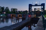 Ritterhuder Schleuse am Abend